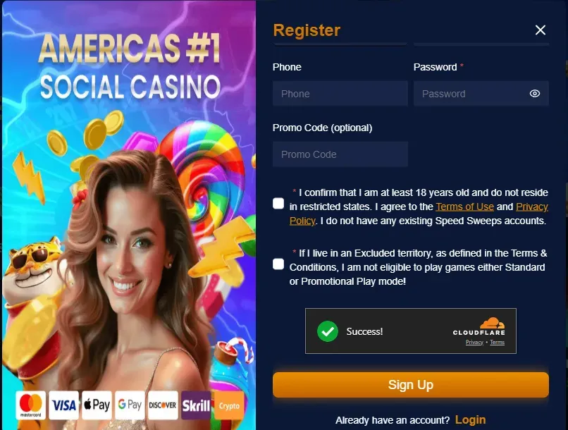 SpeedSweeps Registration