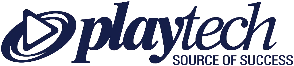 Playtech - Logo with blue text and symbol.