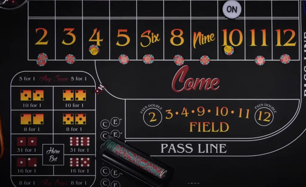 Image 256 - Casino Table Photo with Dice and Chips