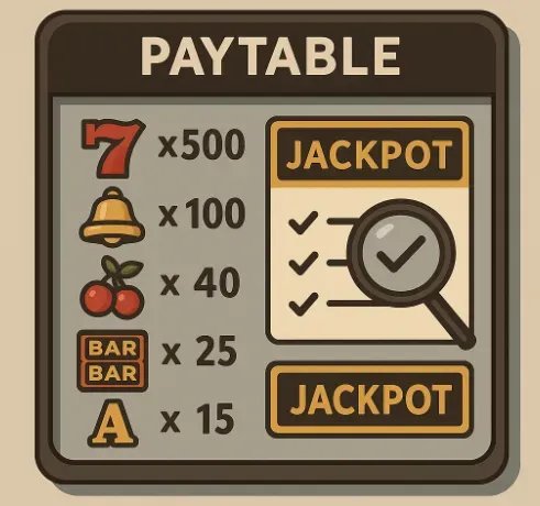 Image 268 - Paytable graphic with jackpot symbols.
