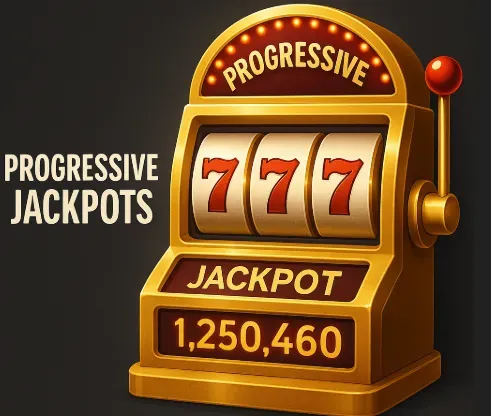 Progressive Jackpots - Product photo with slot machine.