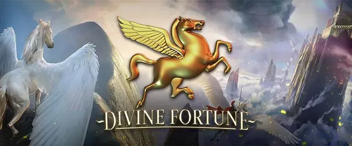 Divine Fortune - Banner with a golden pegasus.
