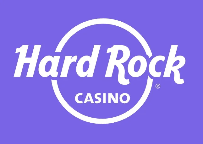 Hard Rock - Logo with purple background.