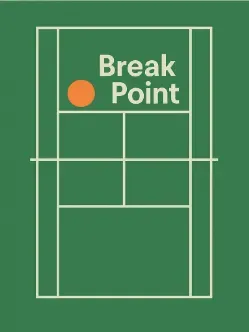 Break Point - Logo with tennis court design.