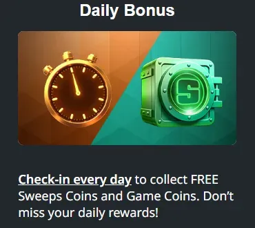 Daily Bonus - Banner with timer and coin box.