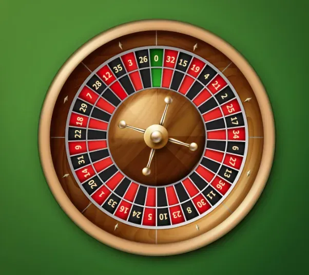 Image 174 - Roulette wheel graphic with red and black.