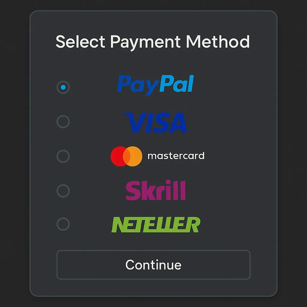Payment Options - Banner with payment methods.