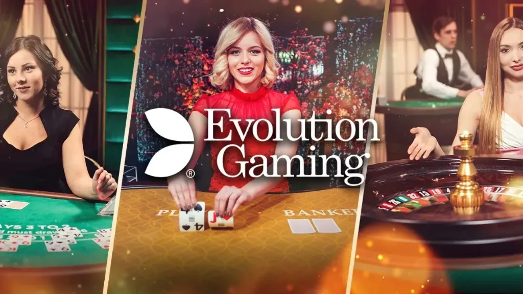 Evolution Gaming - Banner with dealers and games.
