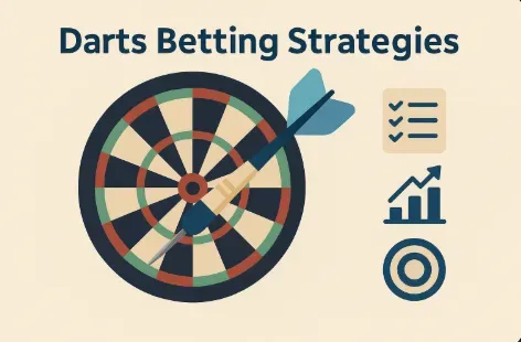 Darts Betting Strategies - Banner with dartboard and graphs.