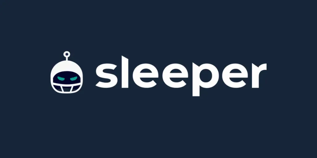 Sleeper - Logo with a robot icon.