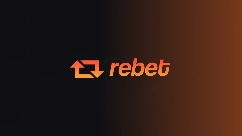 Rebet - Logo with orange and black gradient.