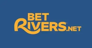 BetRivers - Logo with blue background and yellow text.