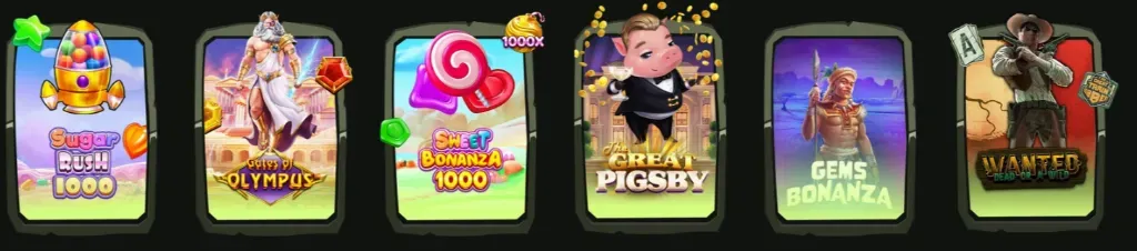 Image 278 - Game Banner with colorful slot titles.
