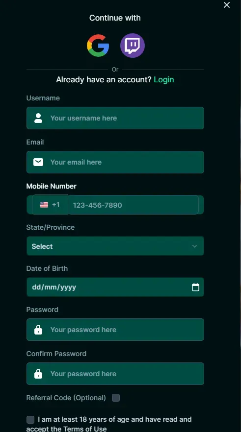 Image 284 - Form screenshot with user input fields.