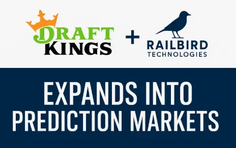 DraftKings - Banner with Railbird partnership announcement.