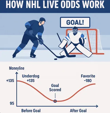Image 292 - Infographic with NHL live odds and players.
