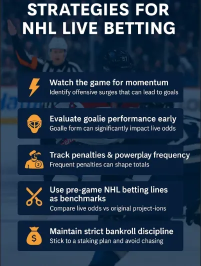 Image 294 - Banner with NHL live betting strategies.