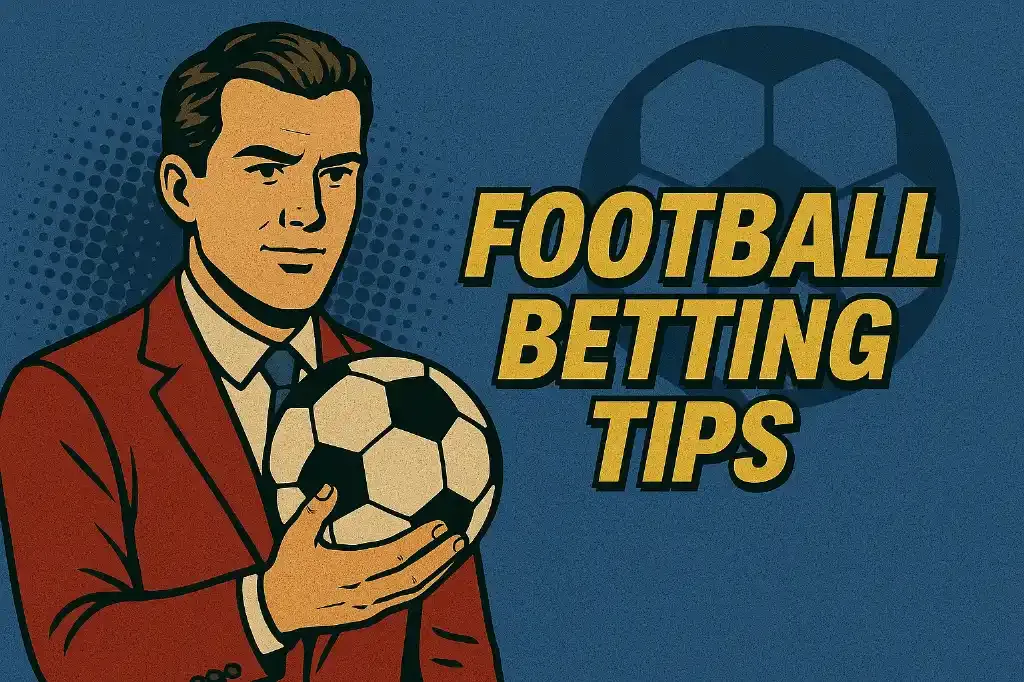 Football Betting Tips - Banner with a man holding a soccer ball.