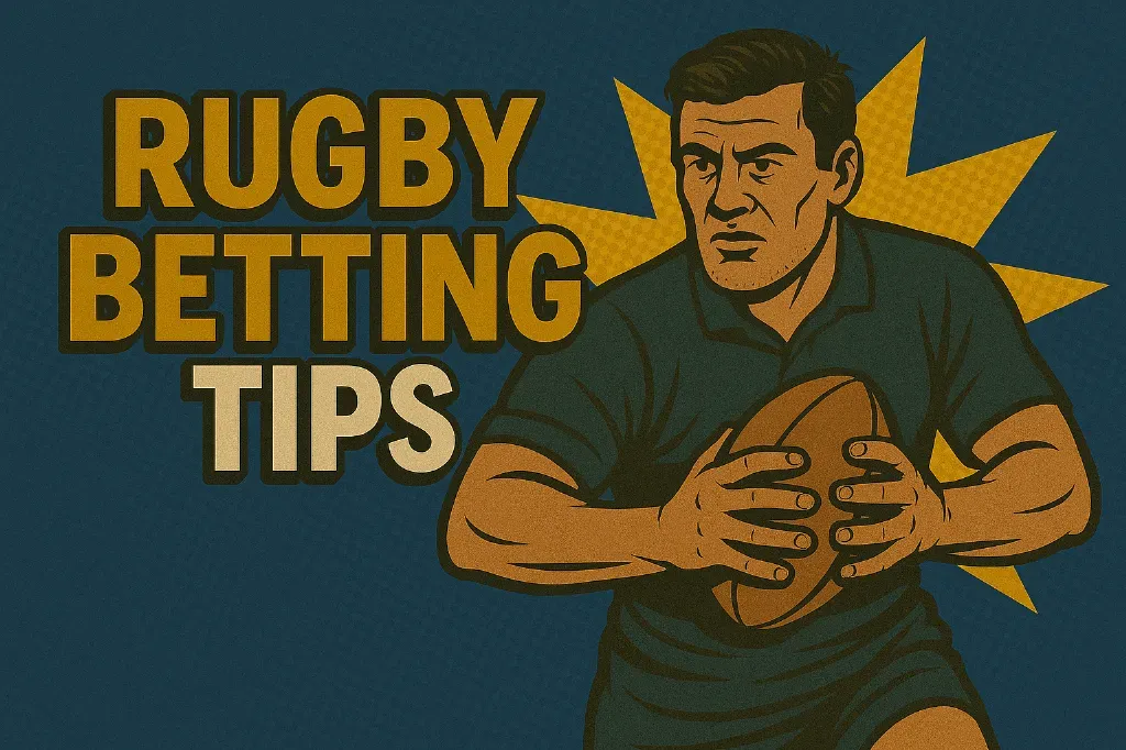 Rugby Betting Tips - Banner with player holding ball