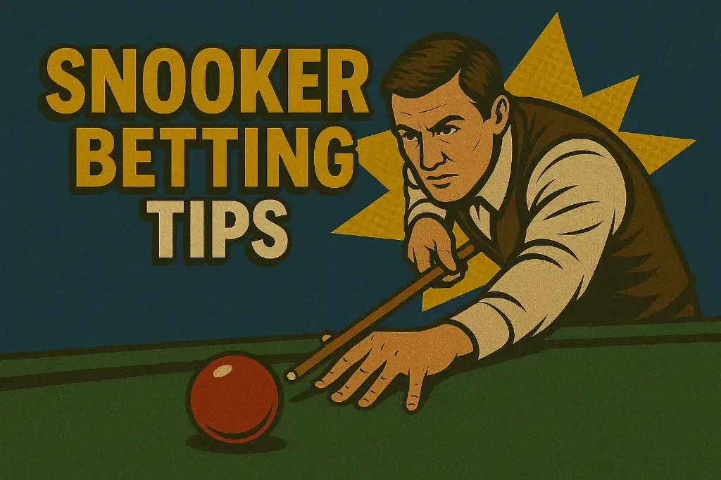 Snooker Betting Tips - Banner with player aiming.