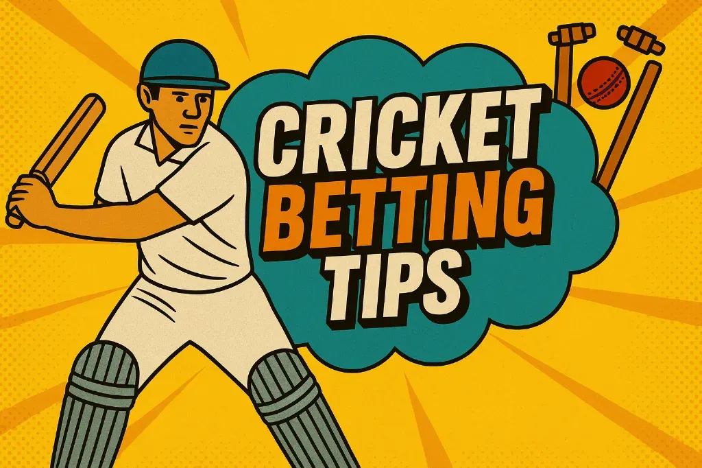 ChatGPT - Banner with cricket player and tips.