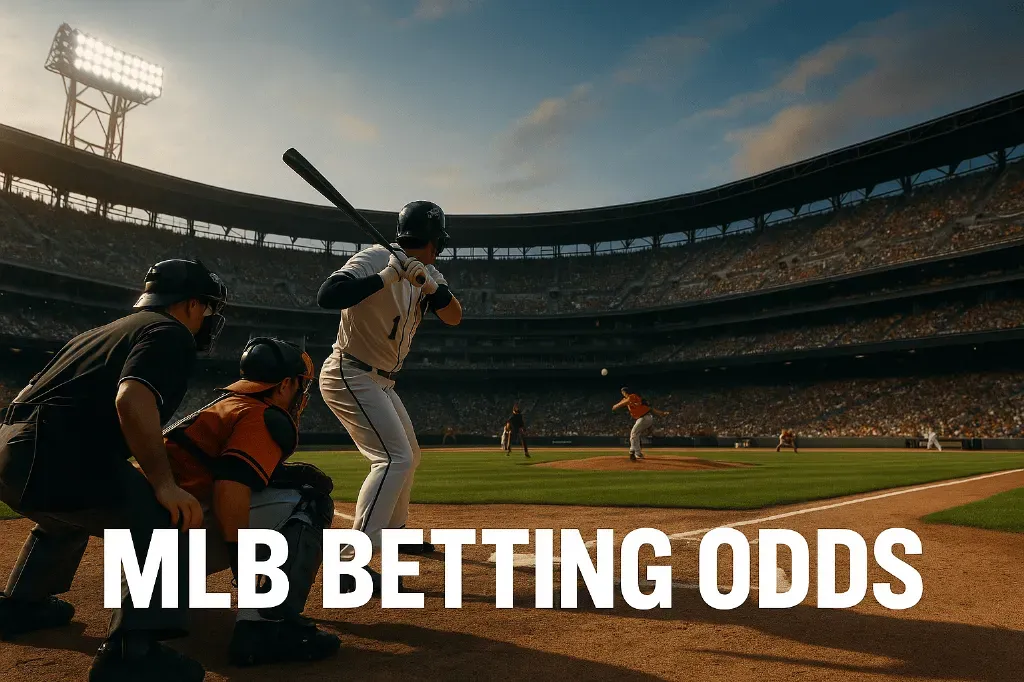 MLB Betting Odds - Banner with baseball scene.