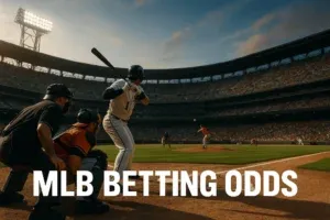MLB Betting Odds - Banner with baseball scene.