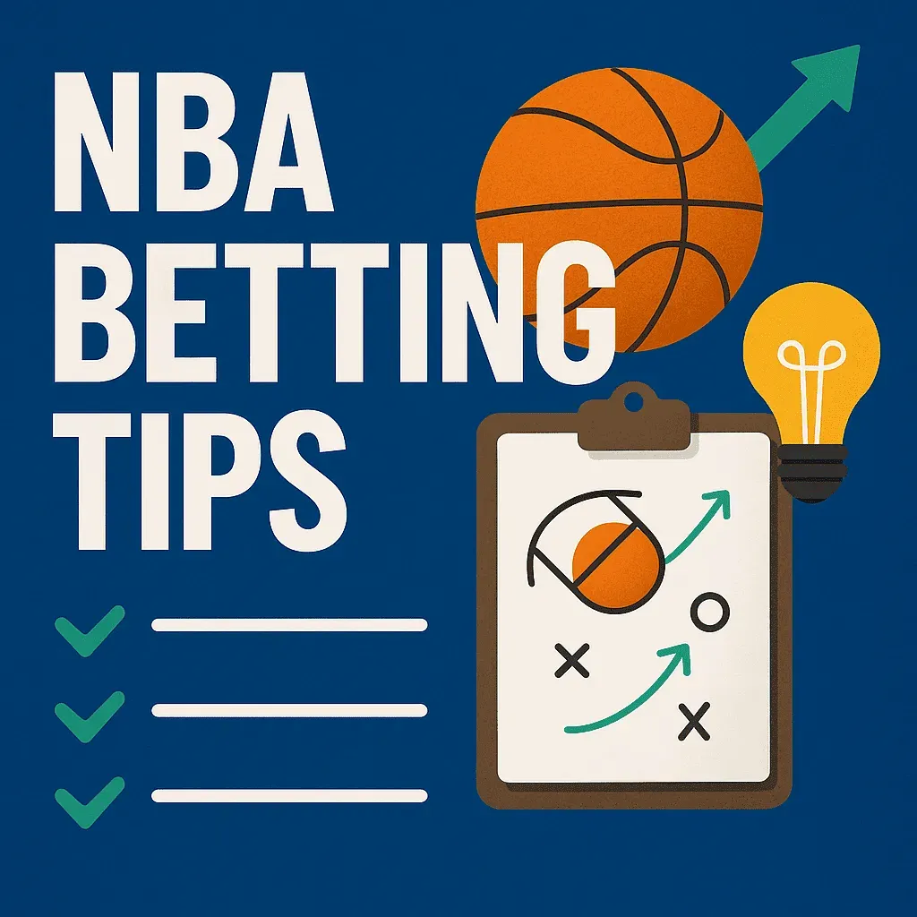 NBA Betting Tips - Banner with basketball and strategy.
