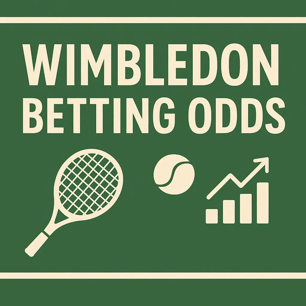 Wimbledon - Banner with betting odds and icons.