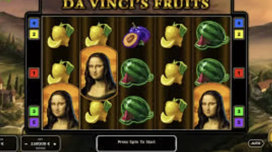 Da Vinci's Fruits - Game screenshot with fruit symbols.