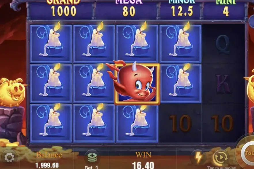 Devil Fire 2 - Gameplay screenshot with candles.