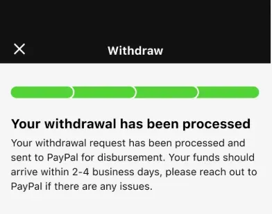 DraftKings - Screenshot with withdrawal confirmation.