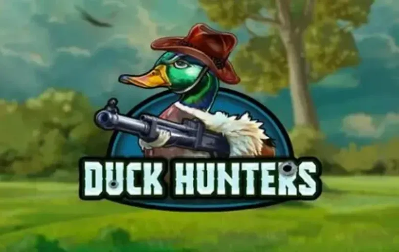 Duck Hunters - Logo with a duck and rifle.