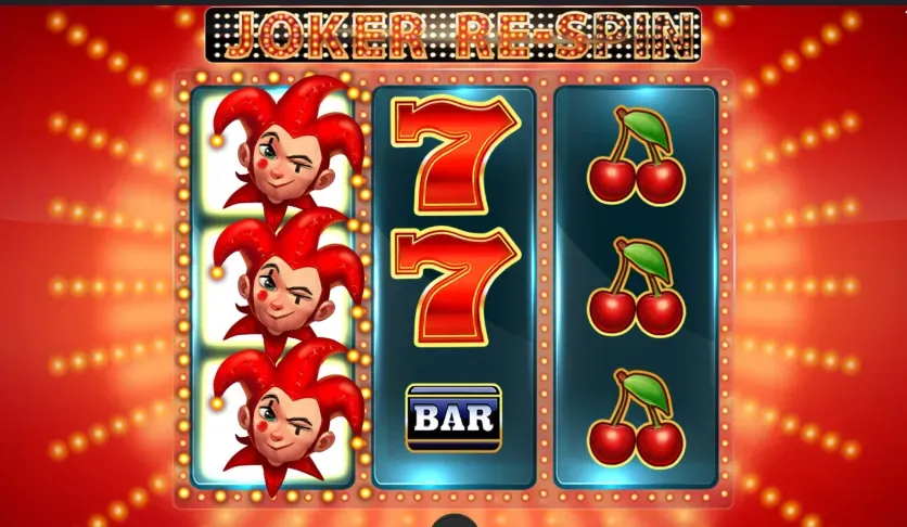 Joker Re-Spin - Slot game with vibrant reels.