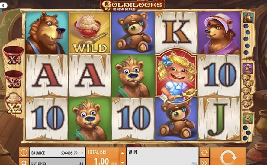 Goldilocks - Game Screenshot with Bears and Symbols