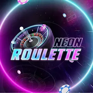 Neon Roulette - Banner with spinning roulette wheel.
