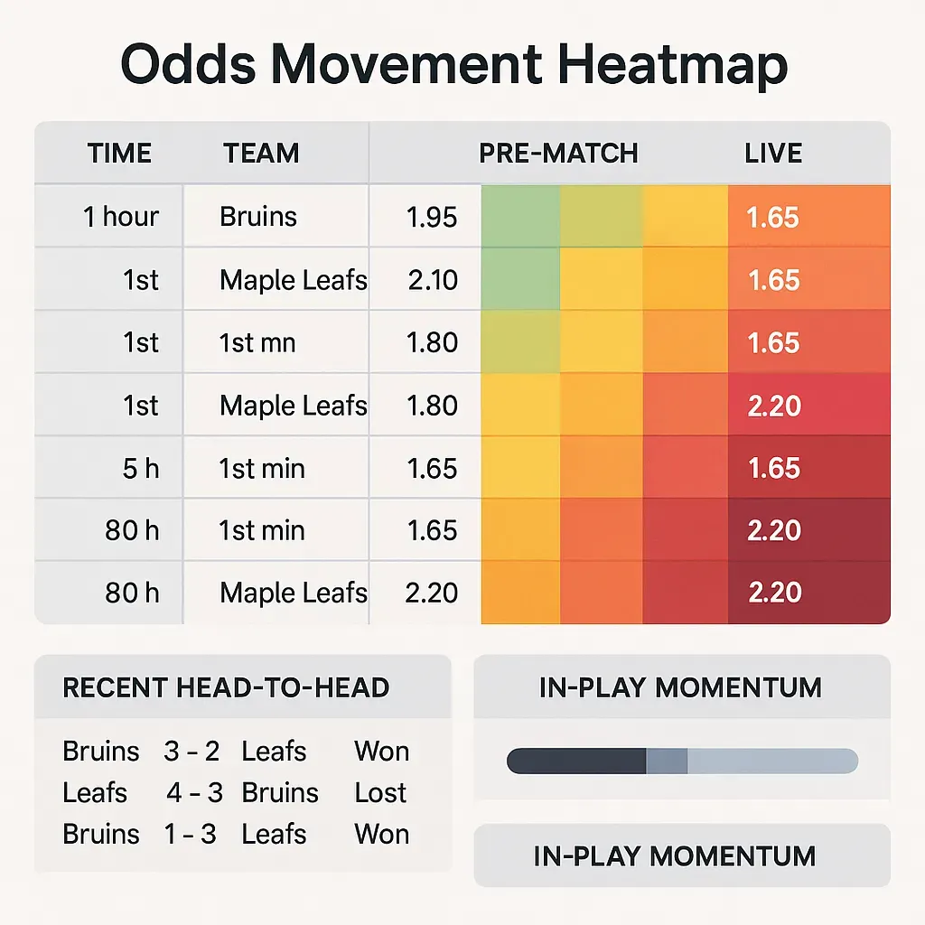 Odds Movement Heatmap - Data visualization with betting odds.