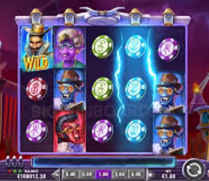 Invading Vegas - Gameplay with slot machine reels.