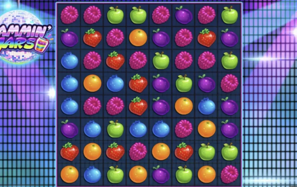 Jammin' Jars - Gameplay image with colorful fruits.
