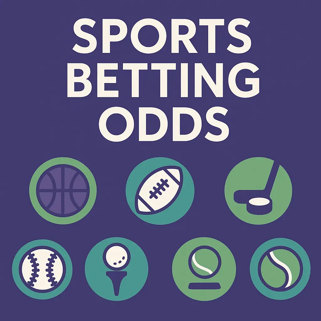 Sports Odds - Graphic with various sports icons.