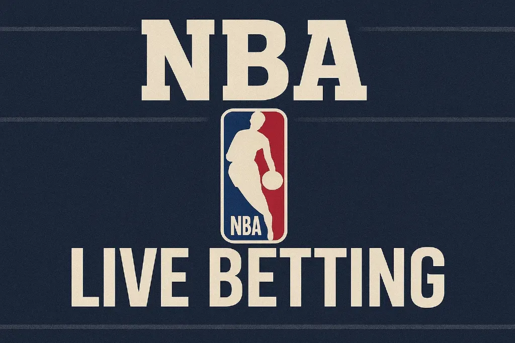 NBA - Banner with live betting text.