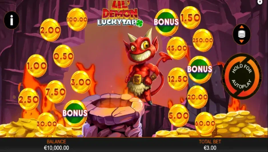 Lil Demon - Game screenshot with coins and bonuses.