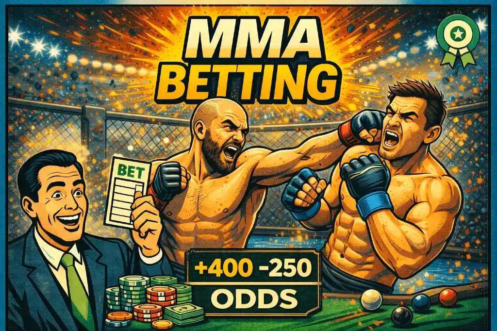 MMA Betting - Banner with fighters and odds.