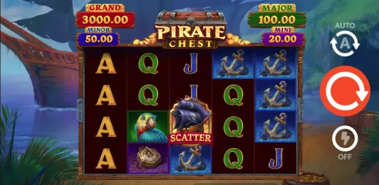 Pirate Chest - Product photo with slot game layout.