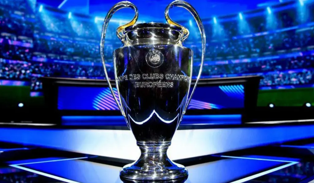 Champions League Odds - Image of trophy on stage.