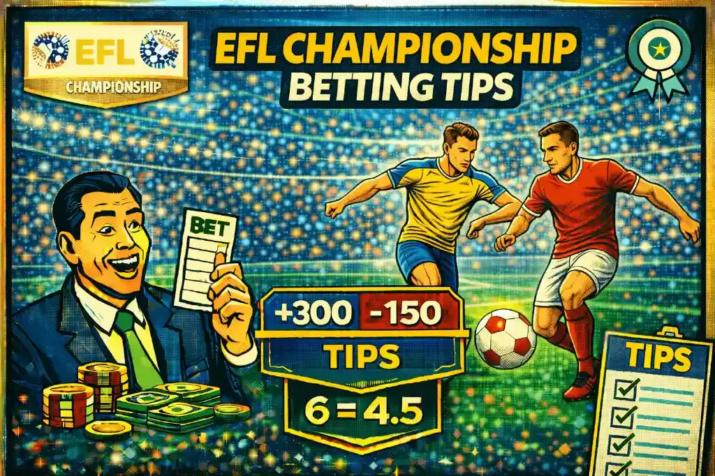 EFL Championship - Banner with betting tips illustration.