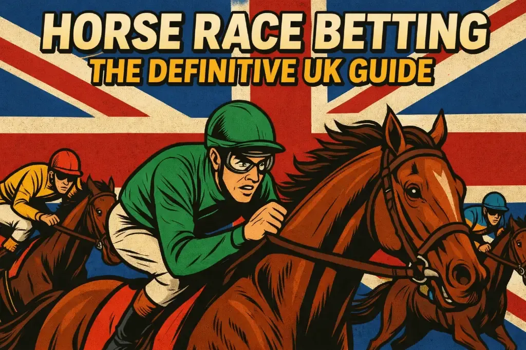 Horse Racing Bets - Banner with UK flag background