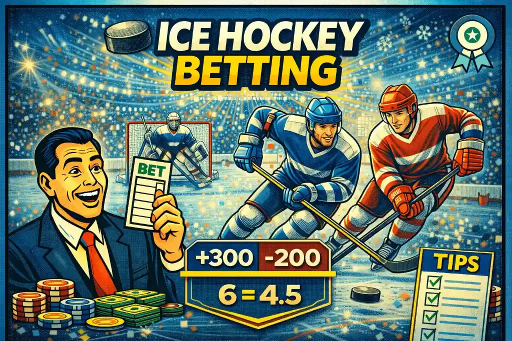 Ice Hockey Betting - Banner with tips and odds.