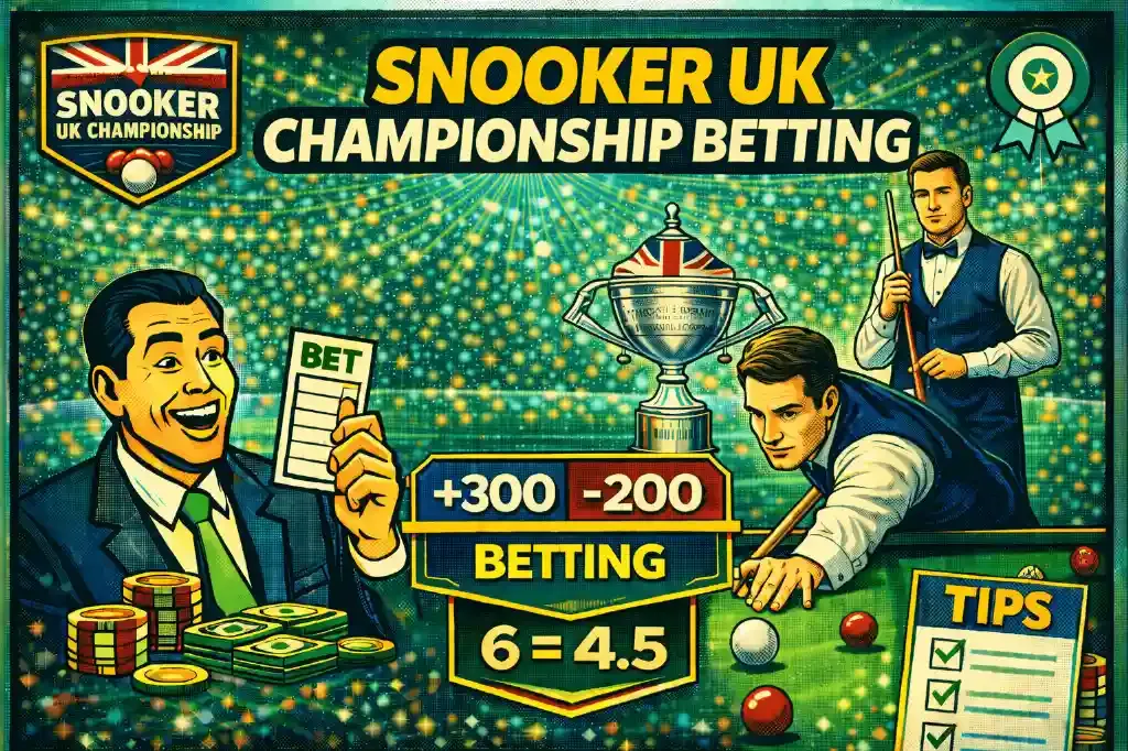 Snooker UK Championship Betting - Banner with players and odds.