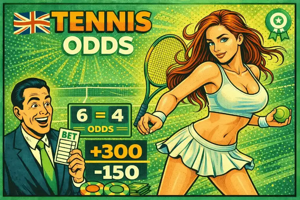 Tennis Odds - Banner with betting information.